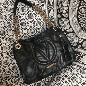 Valentino Verra black leather
